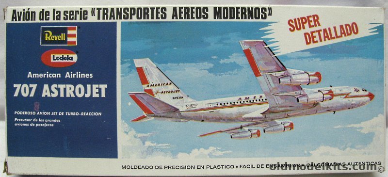 Revell 1/140 American Air Lines Boeing 707 Astrojet - Lodela Issue, H244 plastic model kit